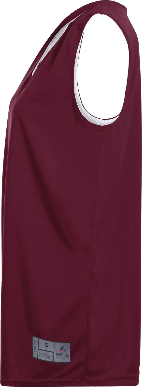 Augusta 147 Ladies Reversible Wicking Tank - Maroon White