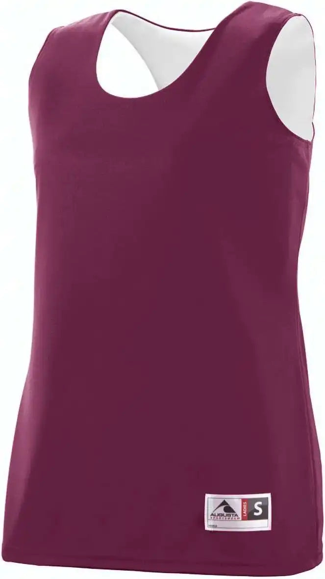 Augusta 147 Ladies Reversible Wicking Tank Maroon White
