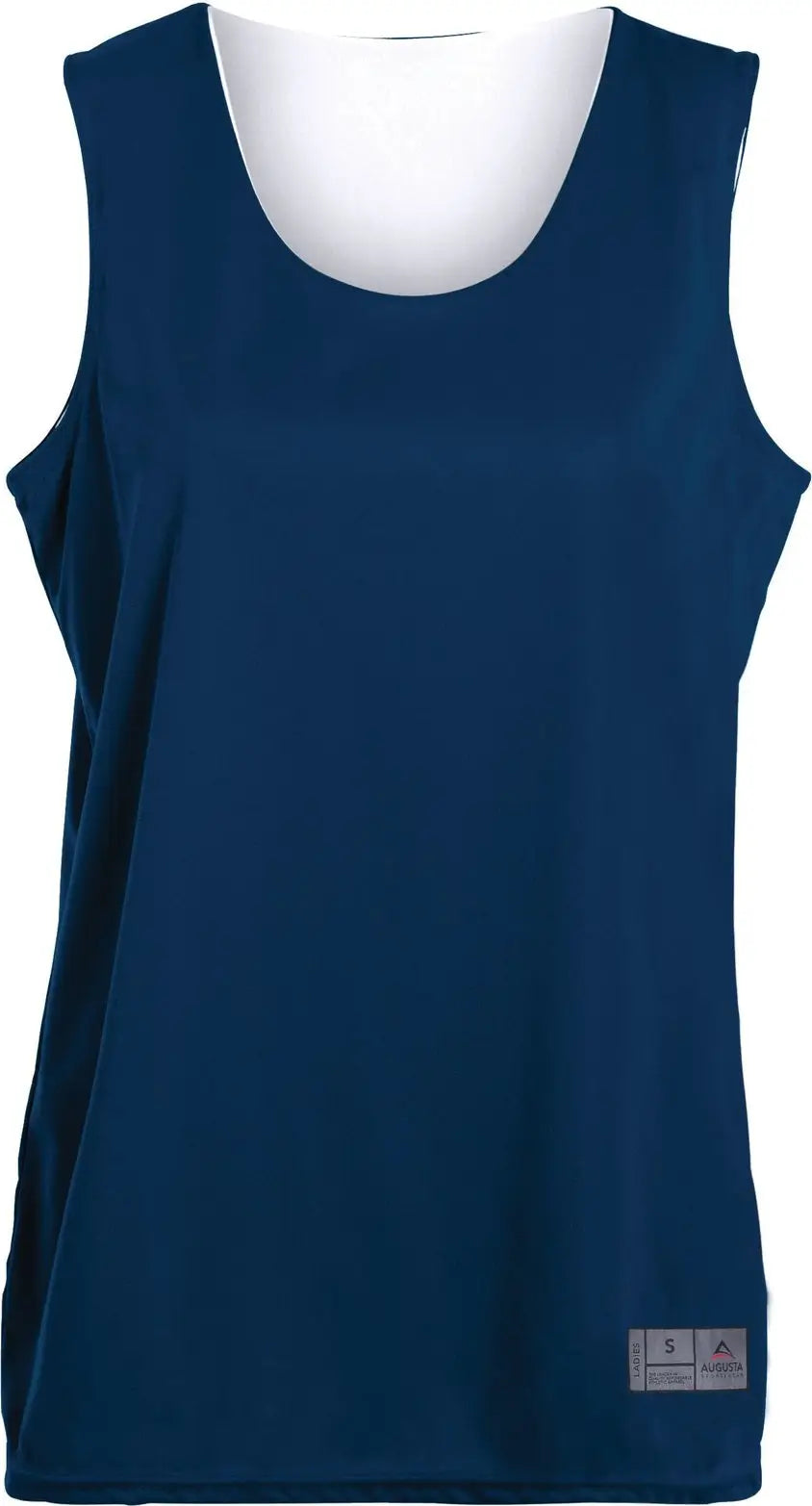 Augusta 147 Ladies Reversible Wicking Tank - Navy White