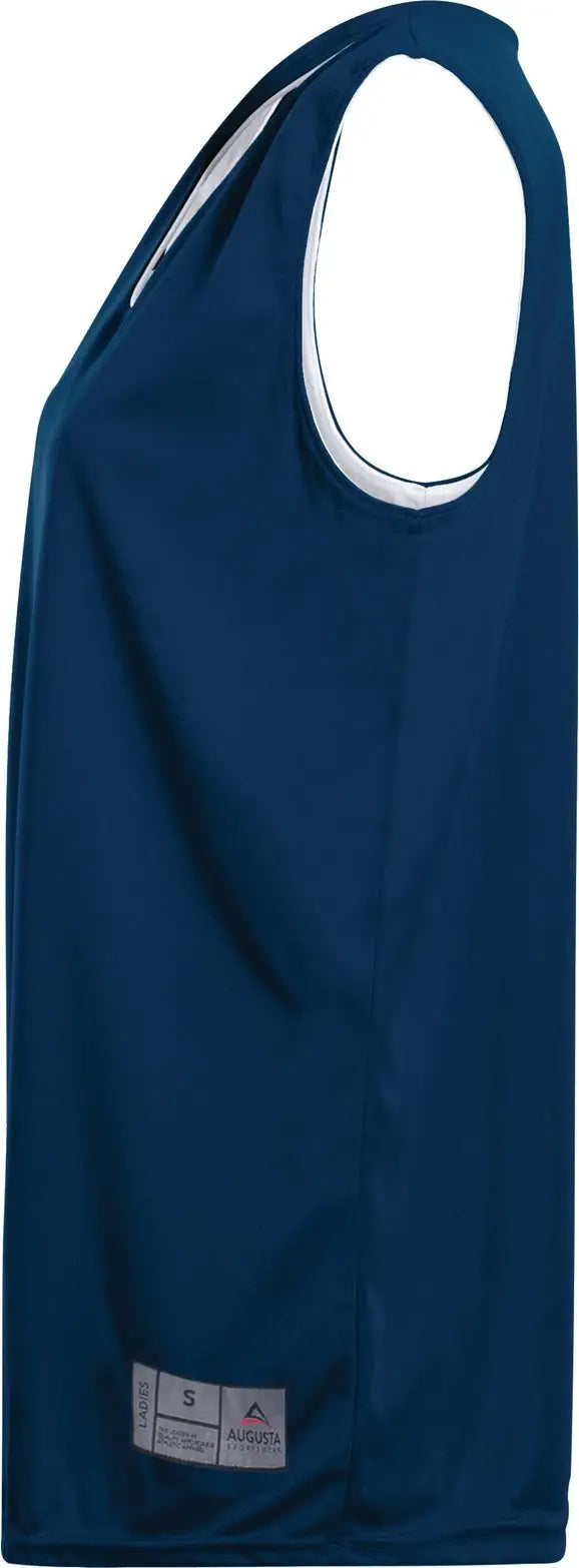 Augusta 147 Ladies Reversible Wicking Tank - Navy White