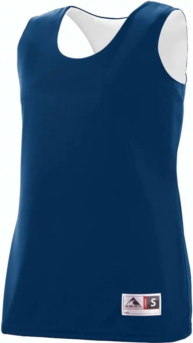 Augusta 147 Ladies Reversible Wicking Tank - Navy White