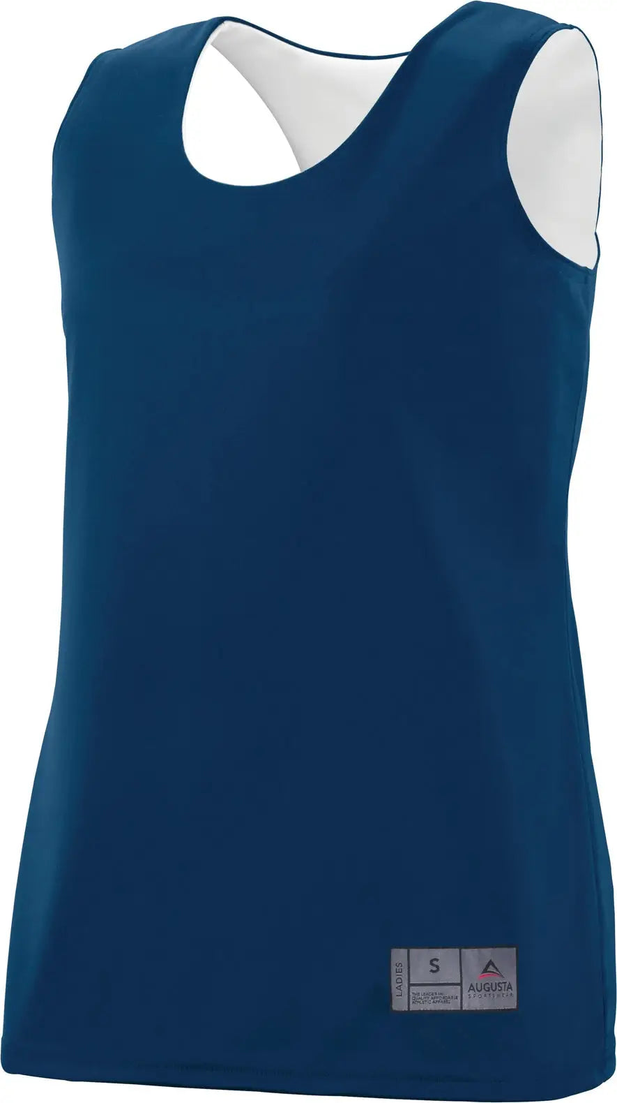 Augusta 147 Ladies Reversible Wicking Tank - Navy White - s