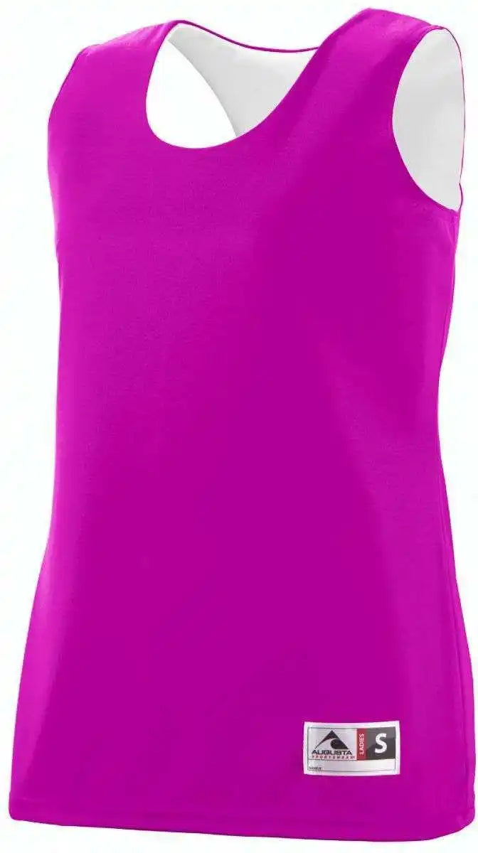 Augusta 147 Ladies Reversible Wicking Tank - Pink White