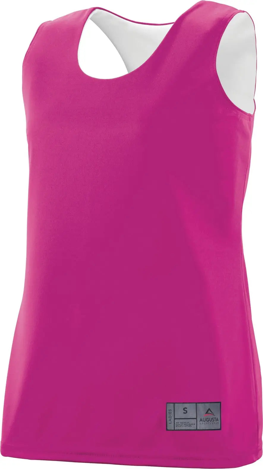 Augusta 147 Ladies Reversible Wicking Tank - Power Pink White