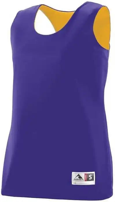 Augusta 147 Ladies Reversible Wicking Tank - Purple Gold - Xl