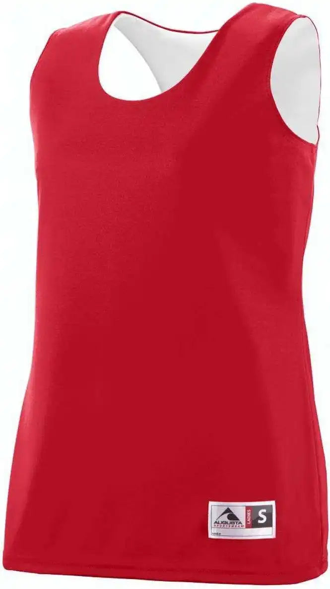 Augusta 147 Ladies Reversible Wicking Tank - Red White