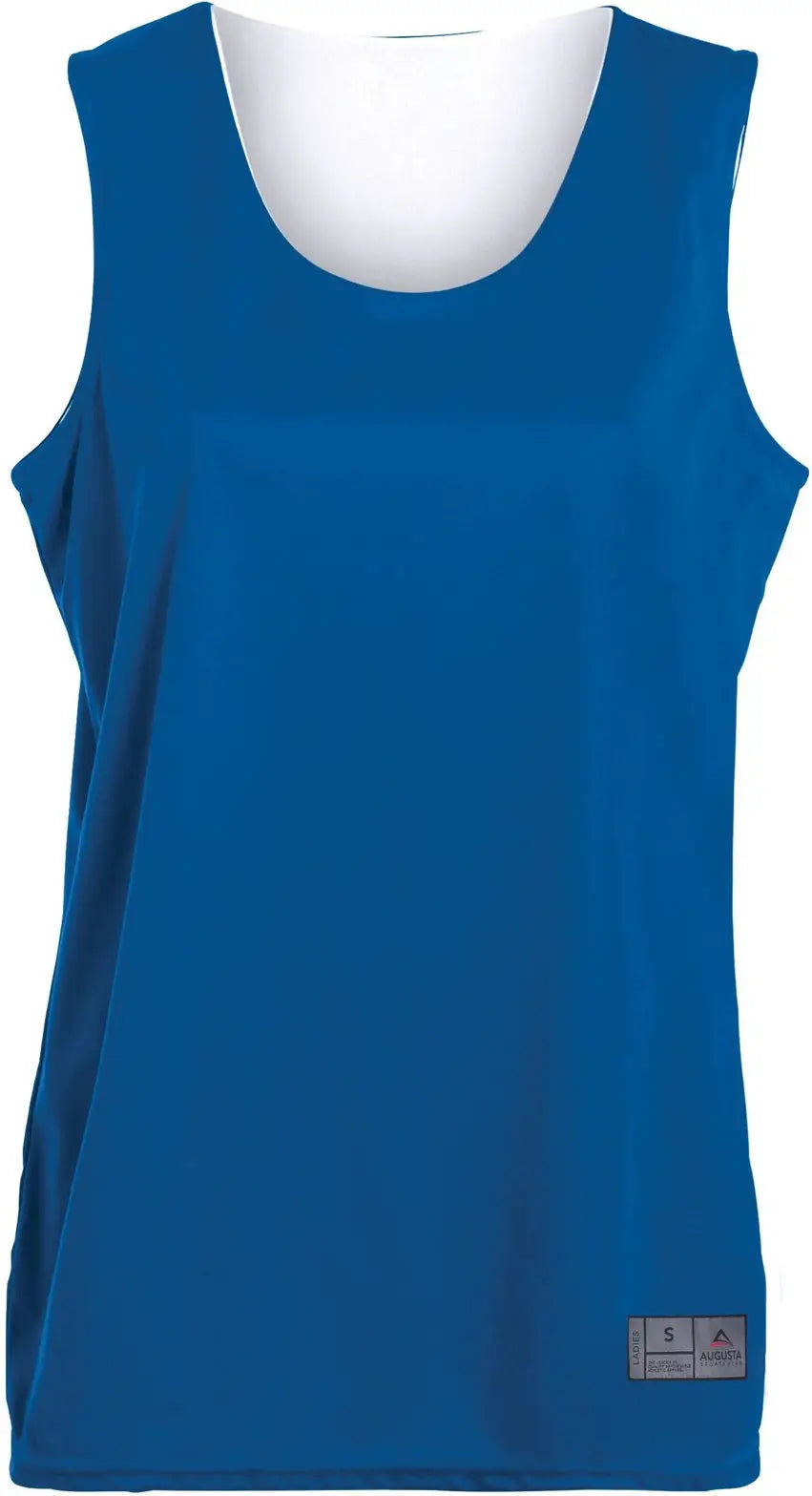 Augusta 147 Ladies Reversible Wicking Tank - Royal White