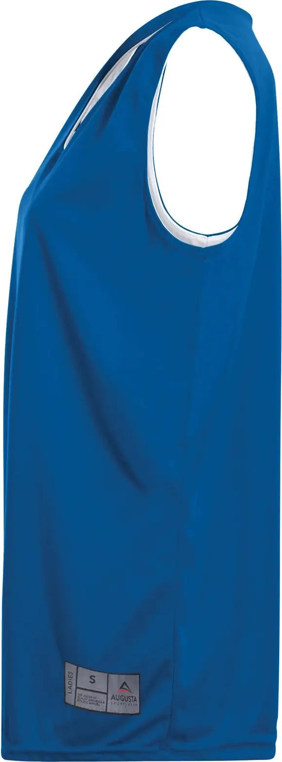 Augusta 147 Ladies Reversible Wicking Tank - Royal White