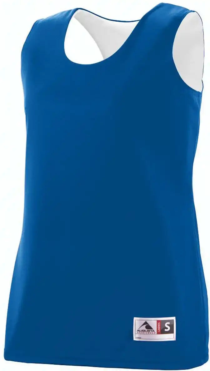 Augusta 147 Ladies Reversible Wicking Tank - Royal White