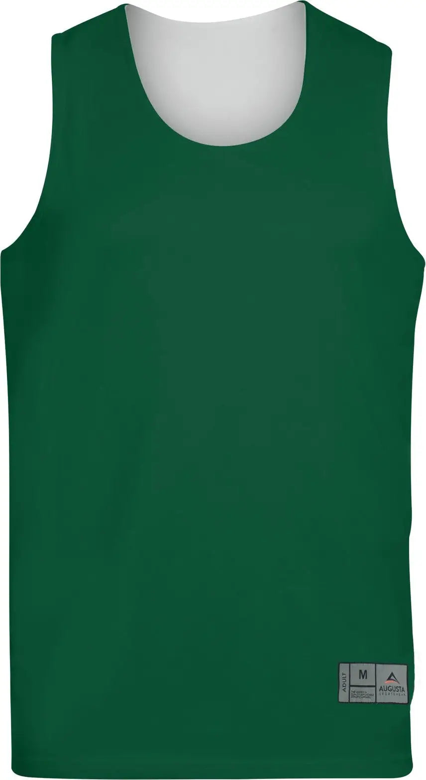 Augusta 148 Reversible Wicking Tank - Dark Green White - Forest / Adult s