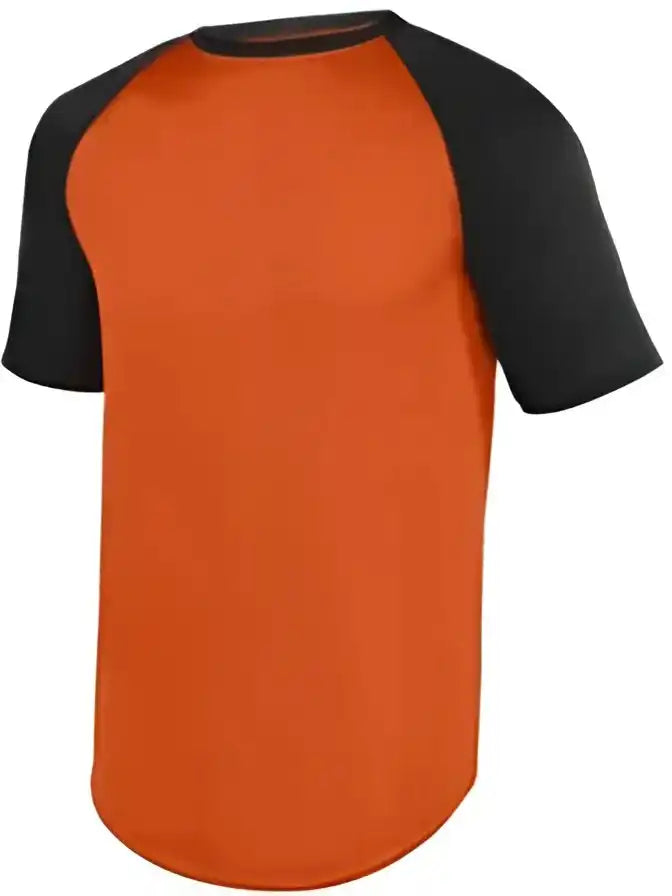 Augusta 1509 Youth Wicking Short Sleeve Baseball Jersey Orange Black