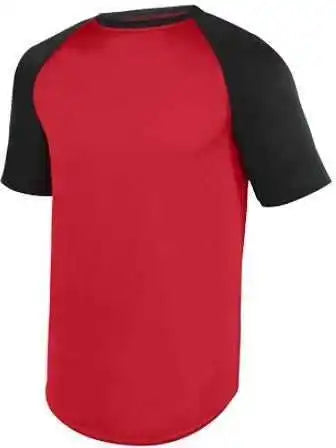 Augusta 1509 Youth Wicking Short Sleeve Baseball Jersey Red Black