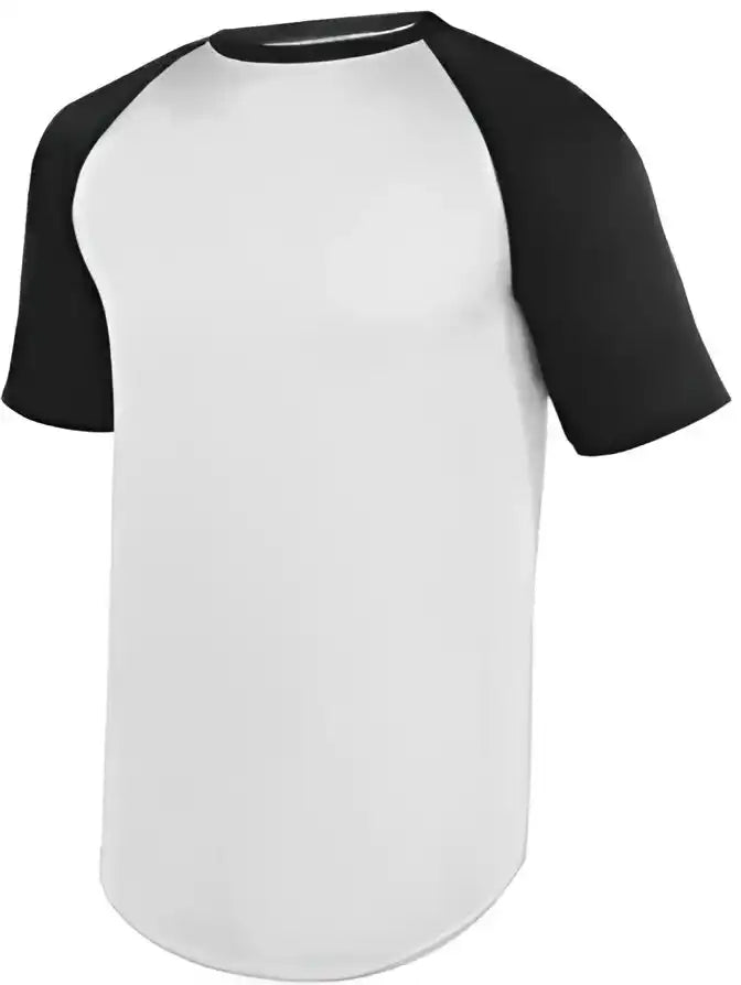 Augusta 1509 Youth Wicking Short Sleeve Baseball Jersey White Black