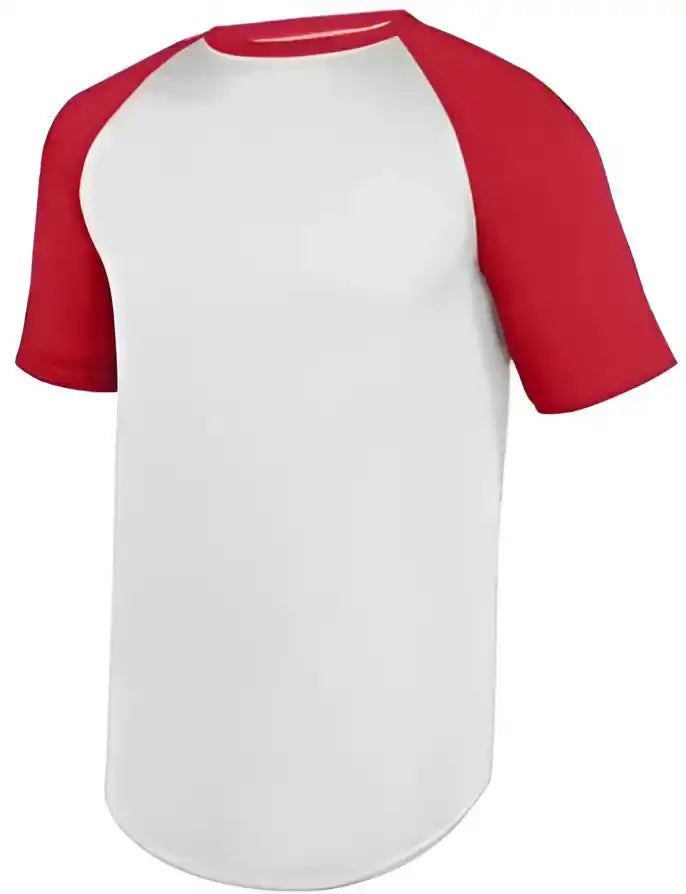Augusta 1509 Youth Wicking Short Sleeve Baseball Jersey White Red