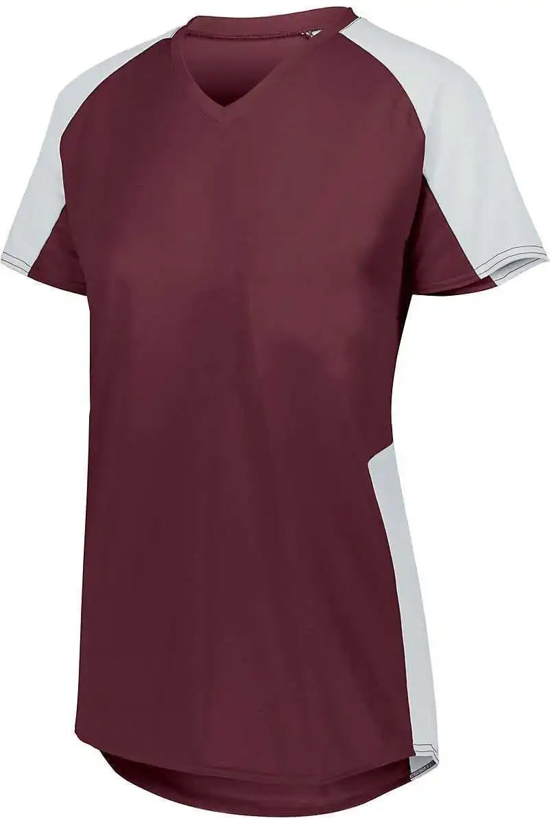 Augusta 1522 Ladies Cutter Jersey Maroon White
