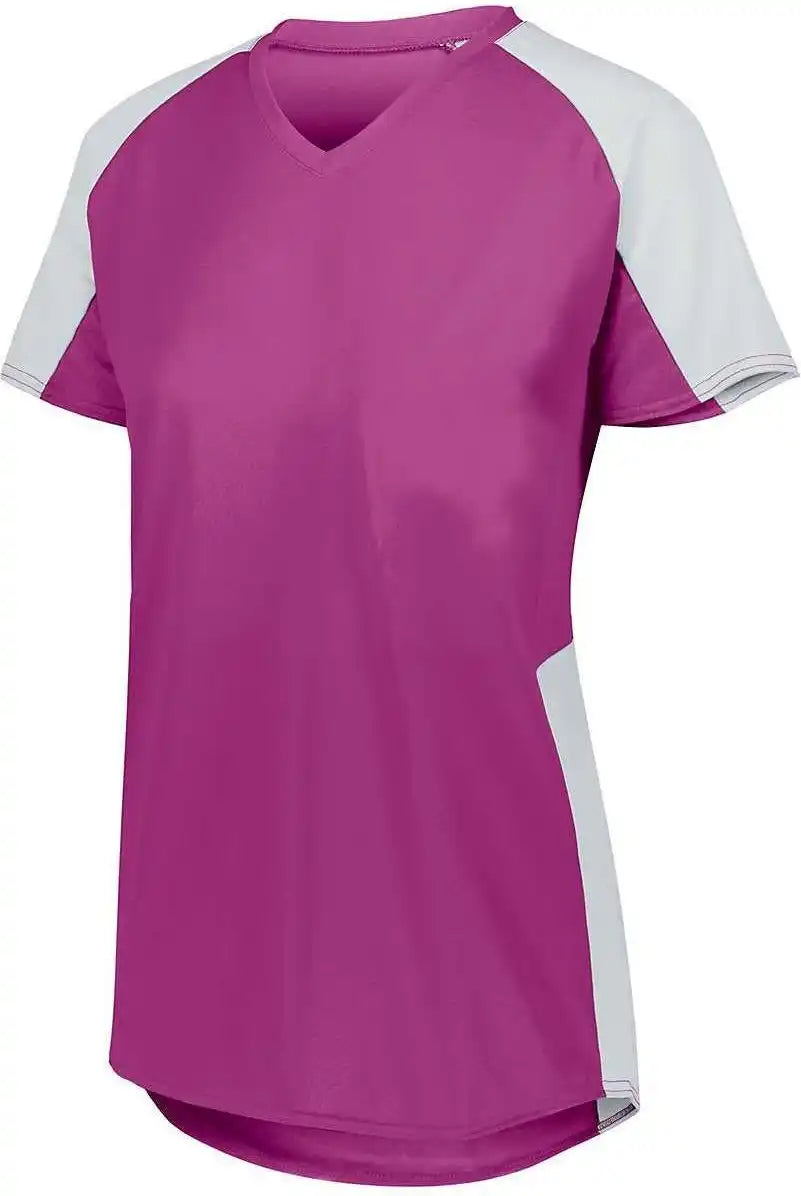 Augusta 1522 Ladies Cutter Jersey - Power Pink White