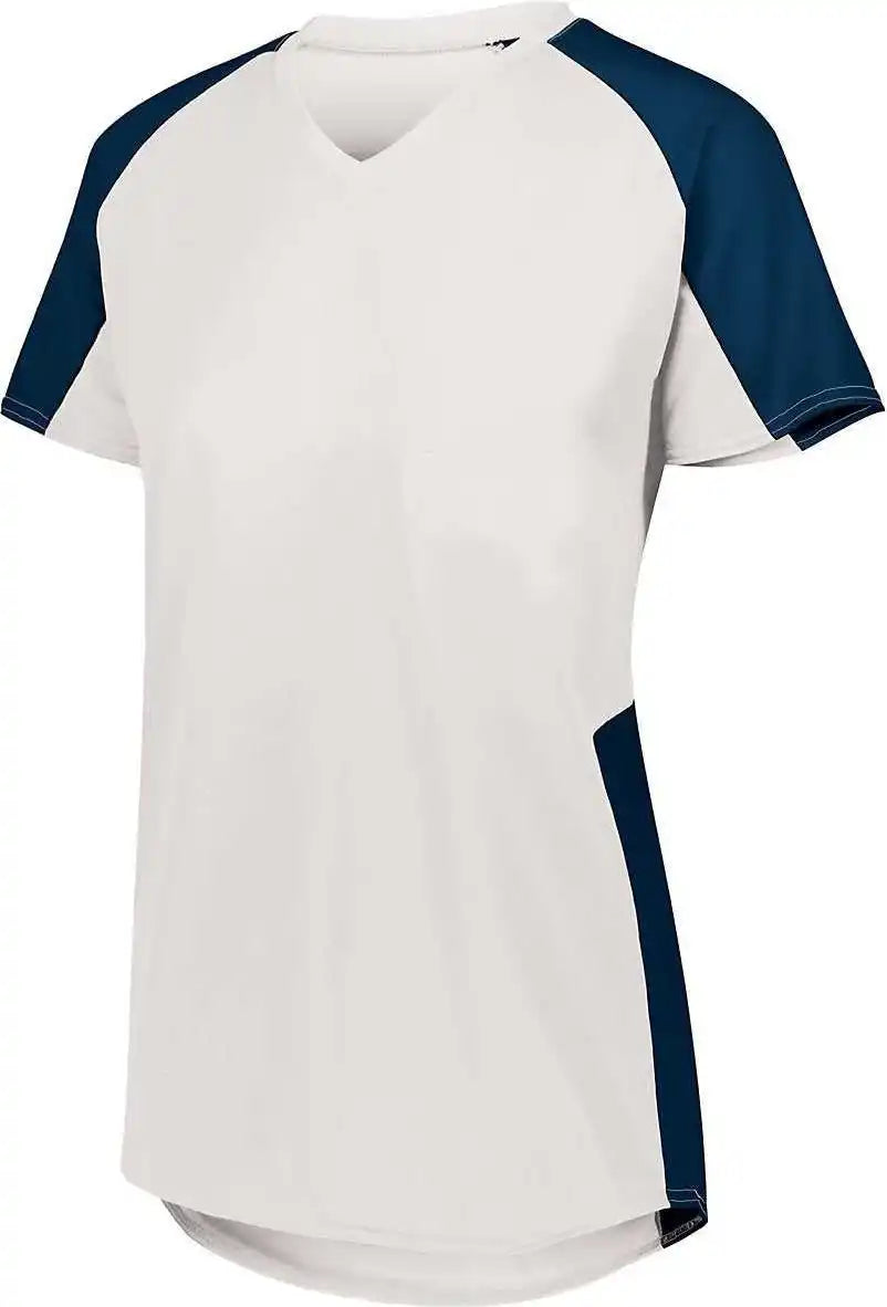 Augusta 1522 Ladies Cutter Jersey White Navy