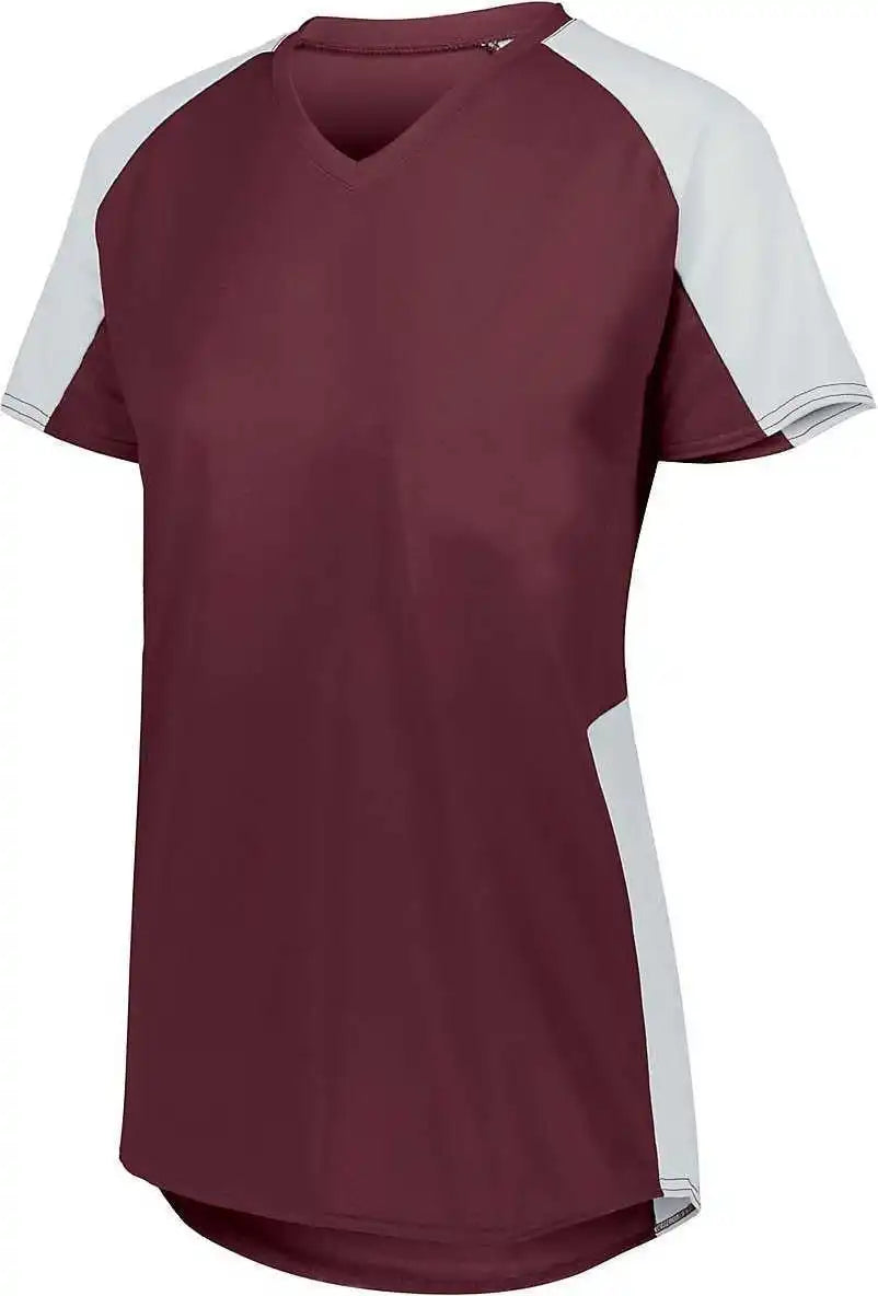 Augusta 1523 Girls Cutter Jersey Power Pink White