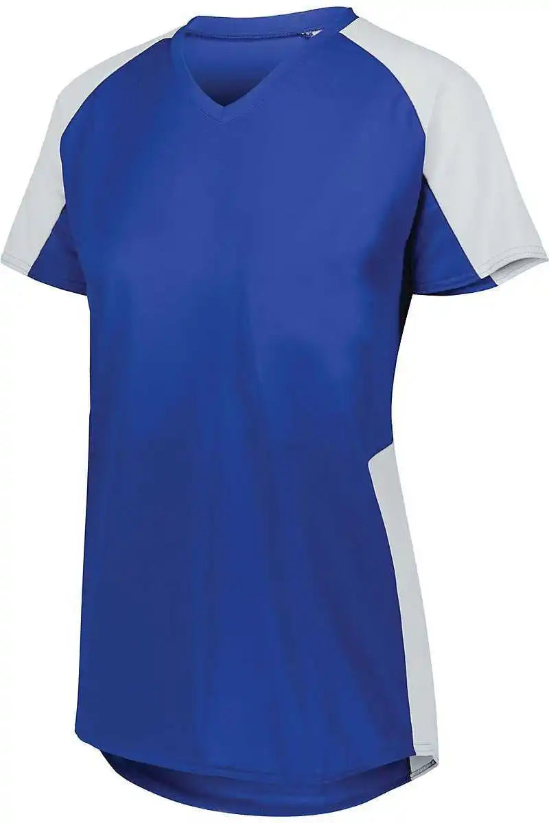 Augusta 1523 Girls Cutter Jersey Royal White