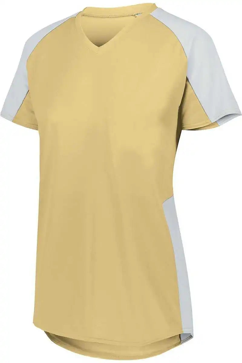 Augusta 1523 Girls Cutter Jersey - Vegas Gold White