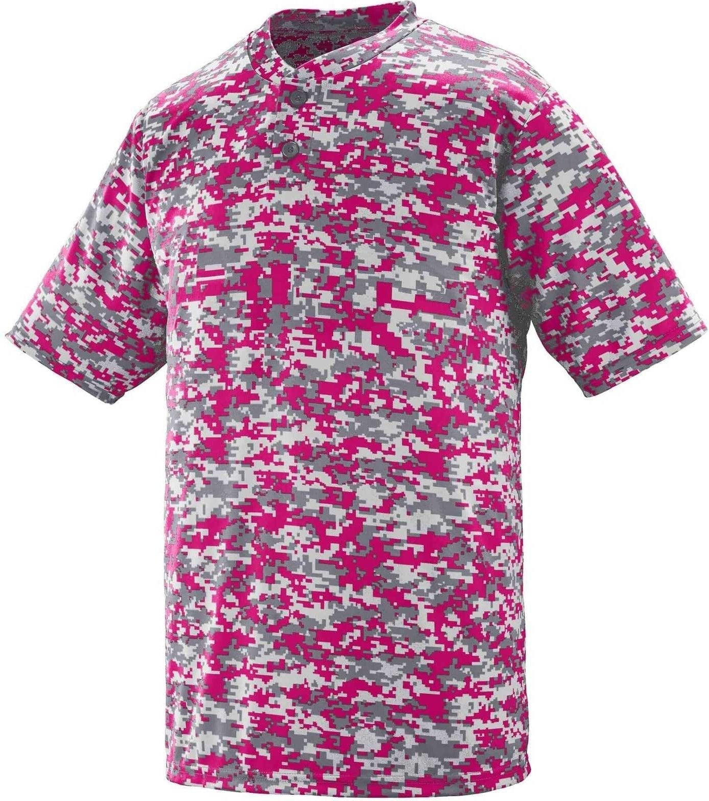 Augusta 1555 Digi Camo Wicking Two-button Jersey - Power Pink