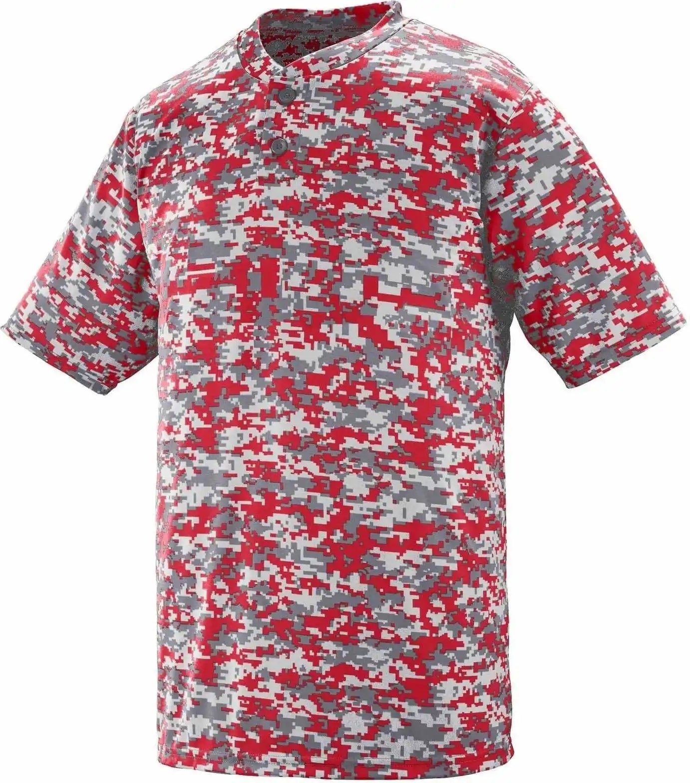 Augusta 1555 Digi Camo Wicking Two-button Jersey - Red
