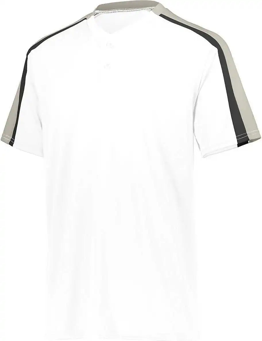 Augusta 1558 Youth Power Plus Jersey 2.0 - White Silver Grey Black