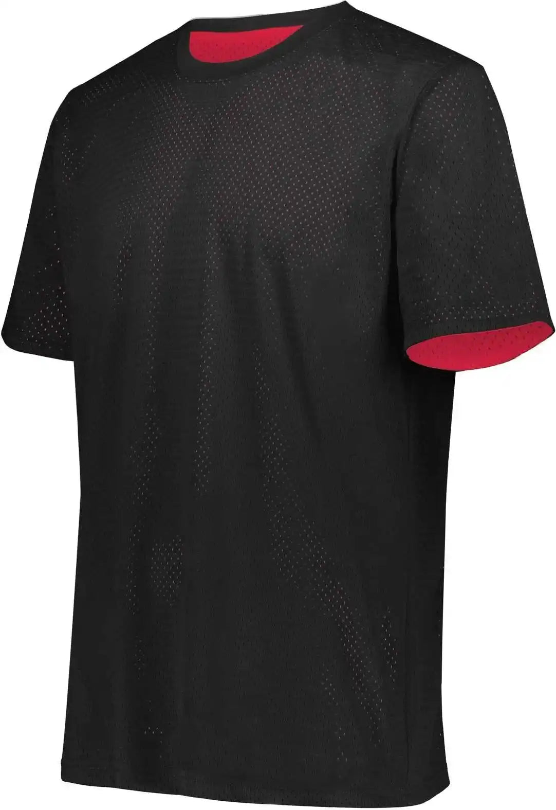 Augusta 1603 Youth Short Sleeve Mesh Reversible Jersey - Black Scarlet