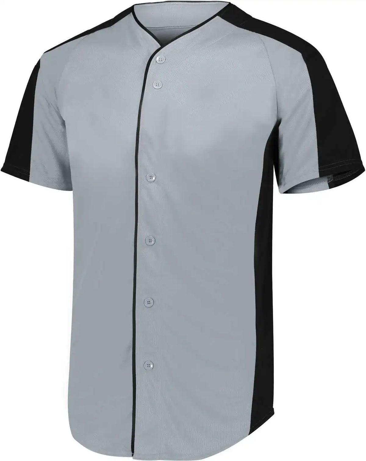 Augusta 1655 Full-button Baseball Jersey - Blue Grey Black