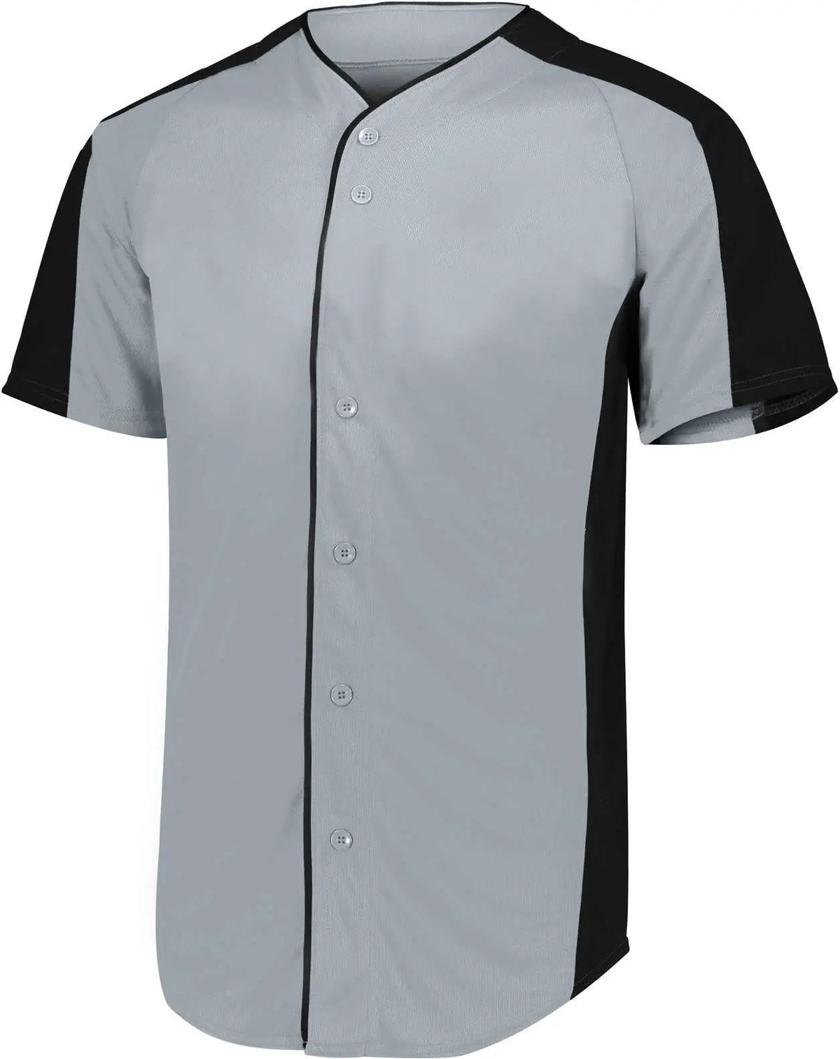 Augusta 1655 Full-button Baseball Jersey - Blue Grey Black