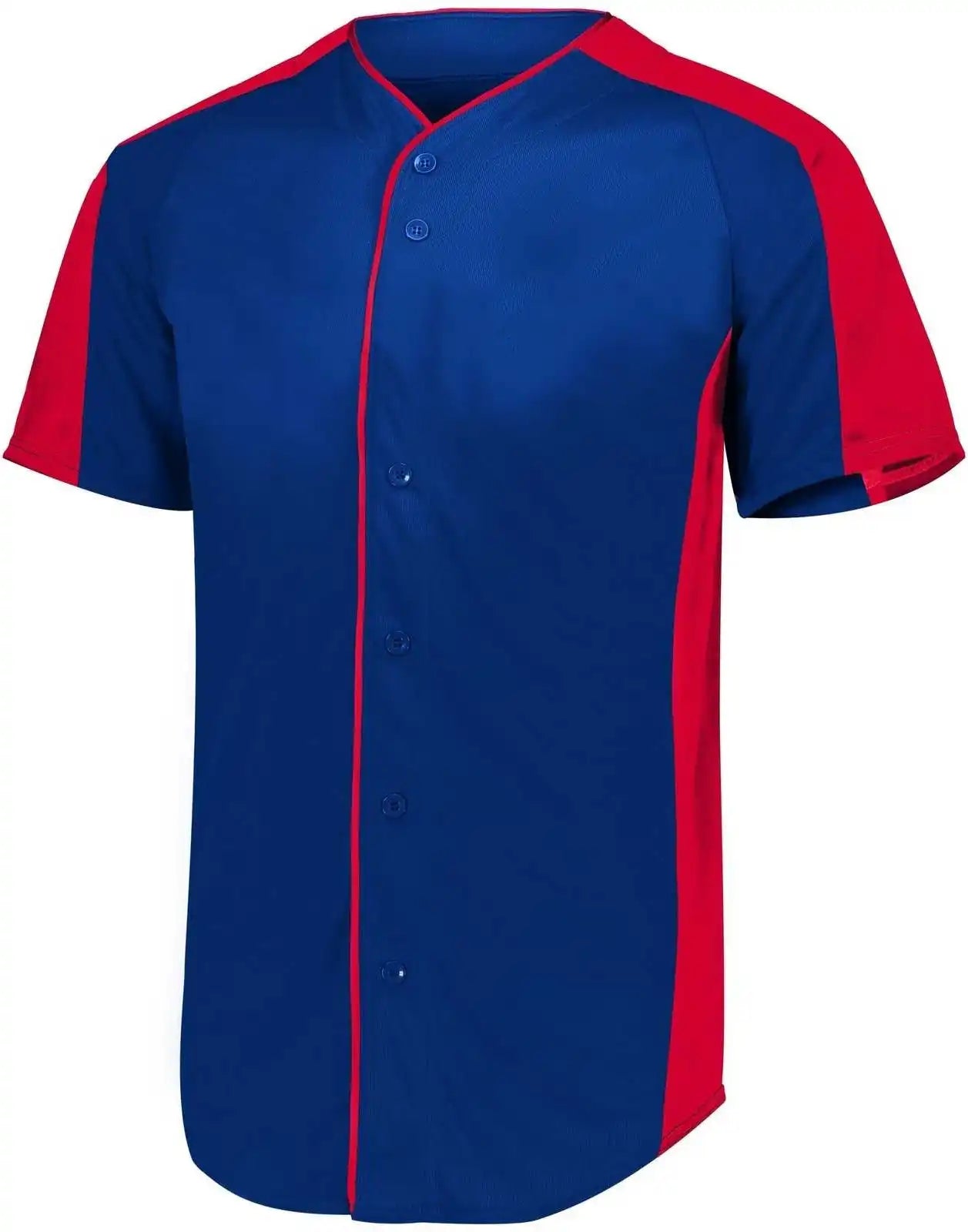 Augusta 1655 Full-button Baseball Jersey - Navy Red