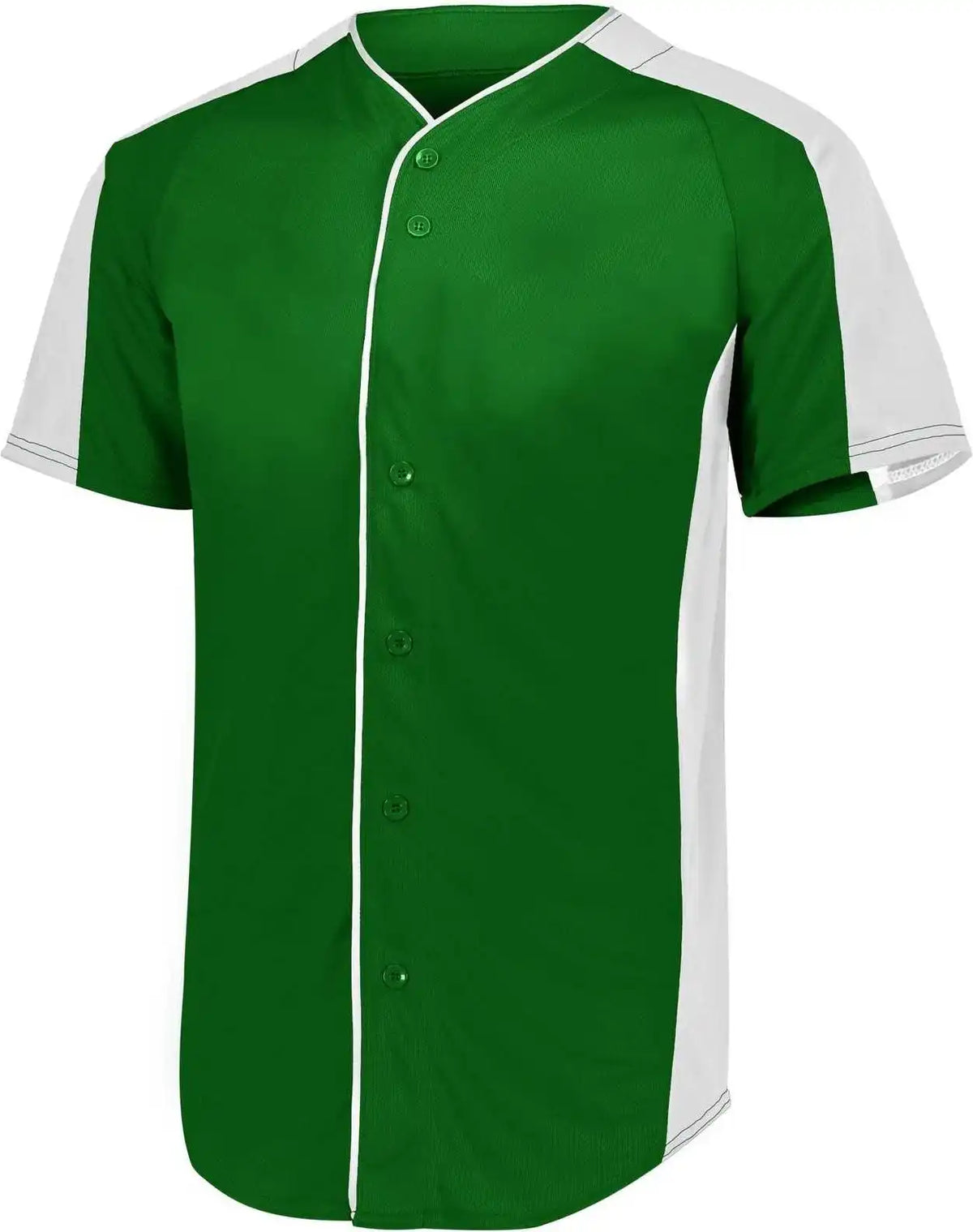Augusta 1656 Youth Full-button Baseball Jersey - Dark Green White