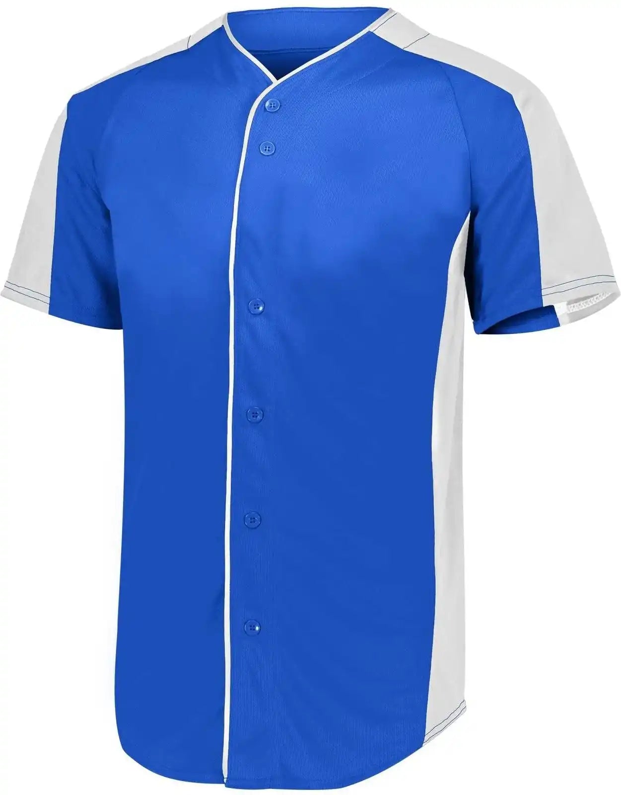 Augusta 1656 Youth Full-button Baseball Jersey - Royal White