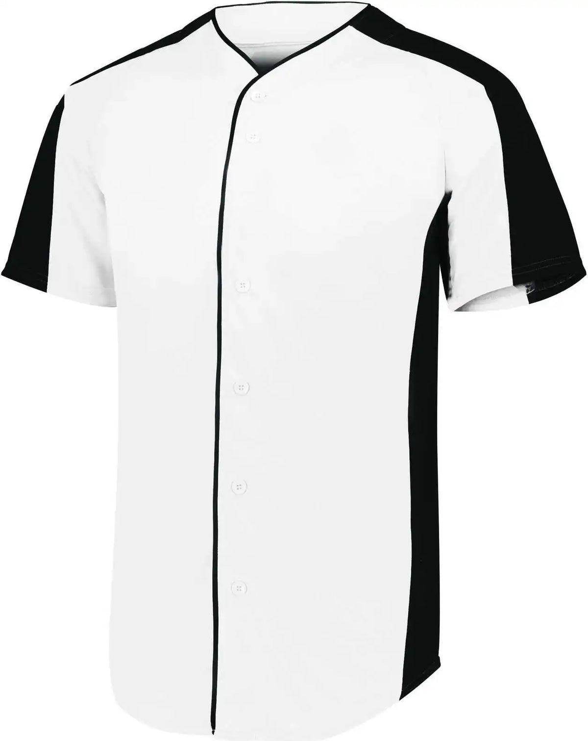 Augusta 1656 Youth Full-button Baseball Jersey - White Black