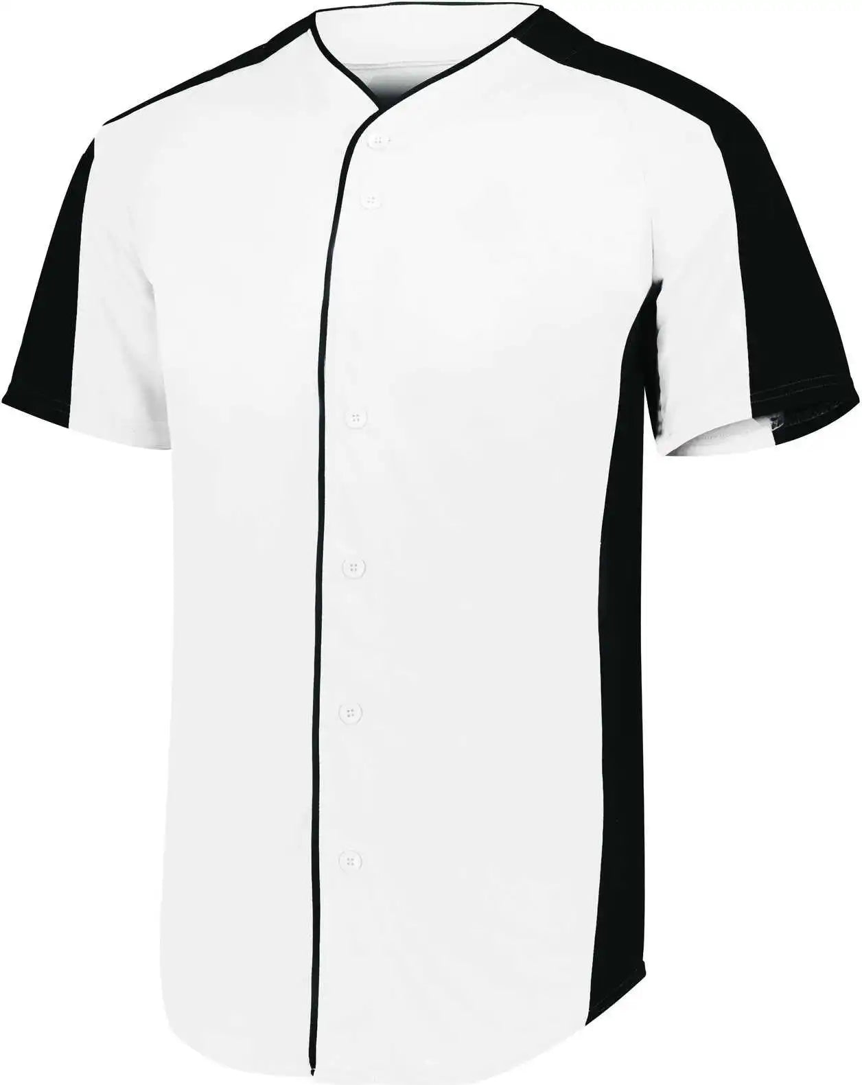 Augusta 1656 Youth Full-button Baseball Jersey - White Black