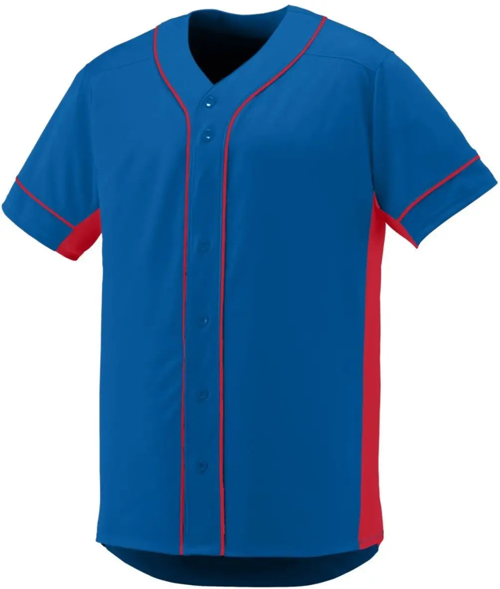 Augusta 1660 Slugger Full Button Jersey - Royal Red - Adult s
