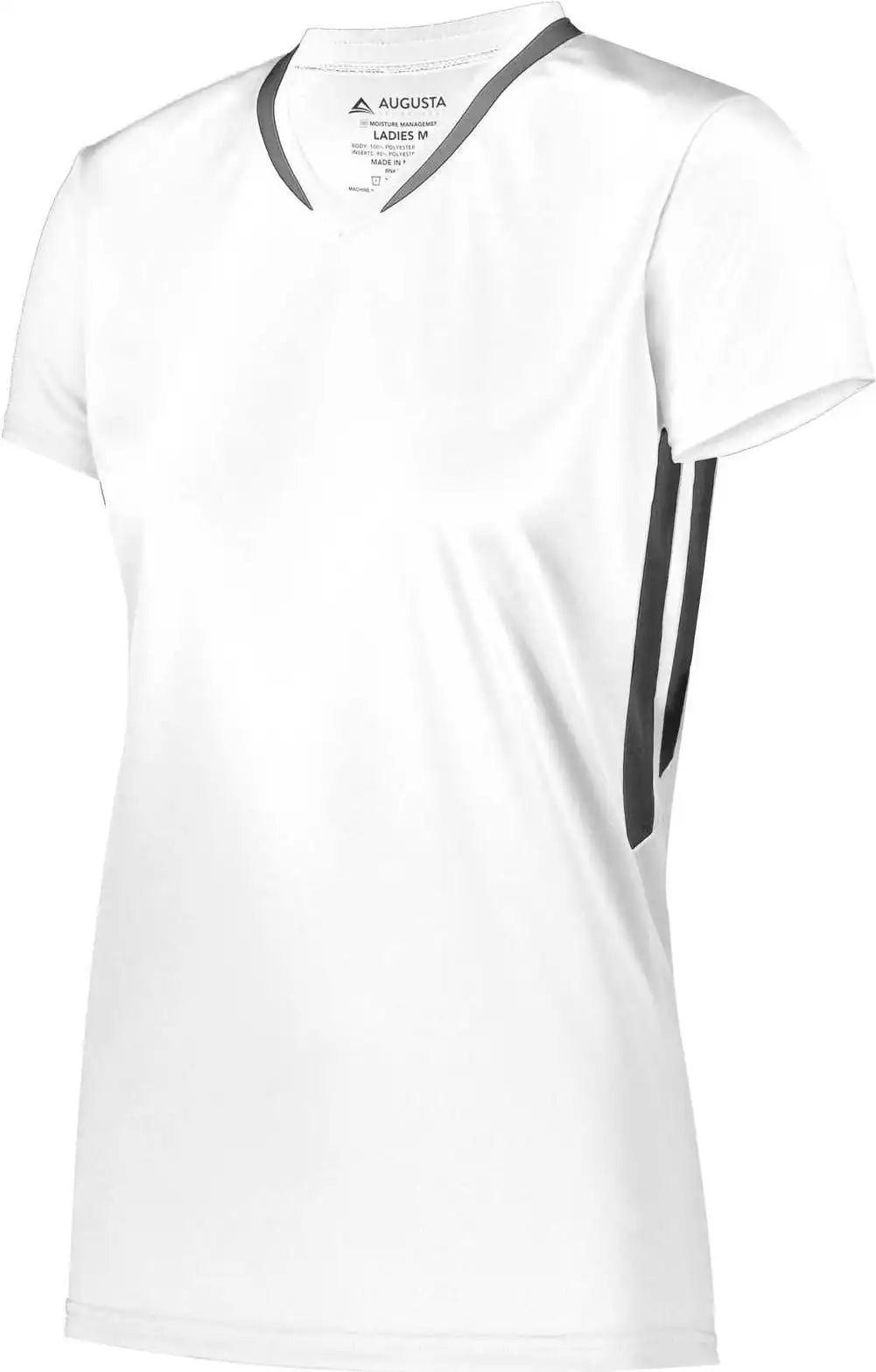 Augusta 1682 Ladies Full Force Short Sleeve Jersey White Graphite