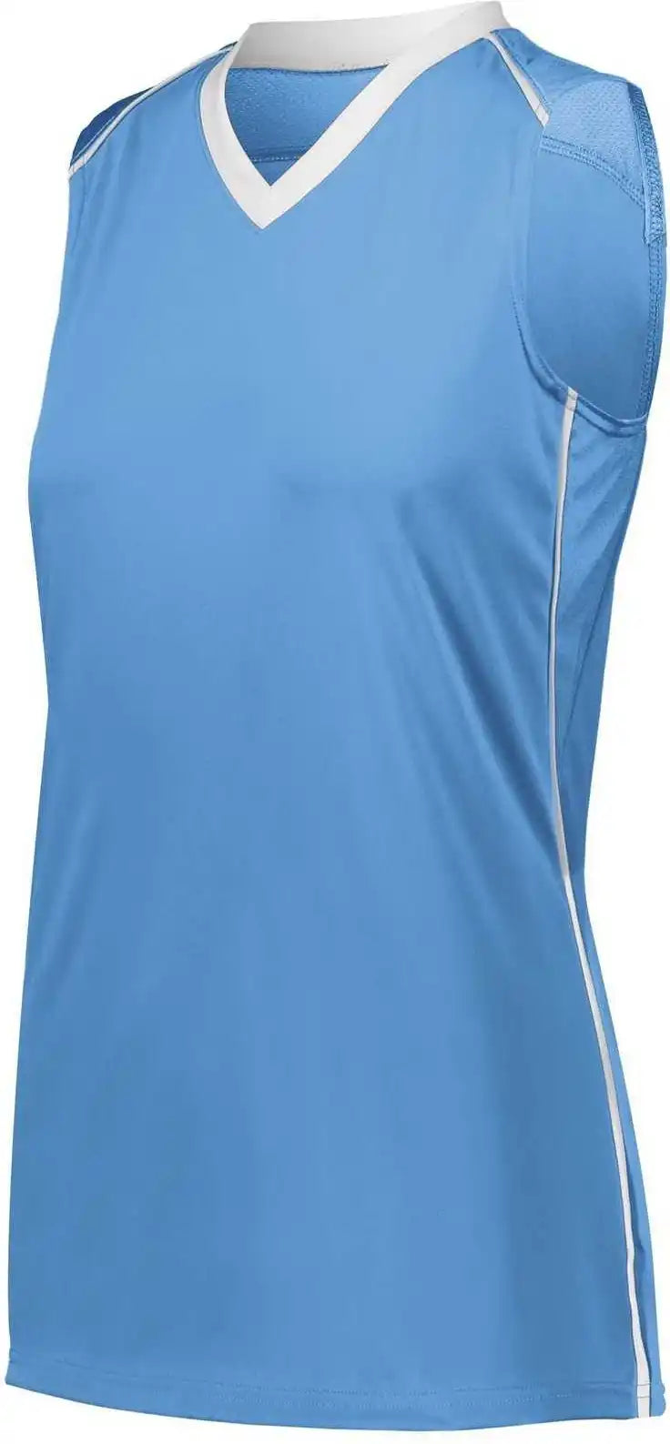 Augusta 1688 Girls Rover Jersey - Columbia Blue White