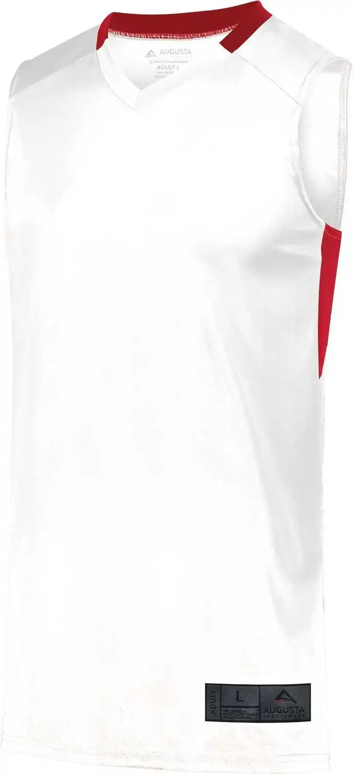 Augusta 1731 Youth Step-back Basketball Jersey - White Red