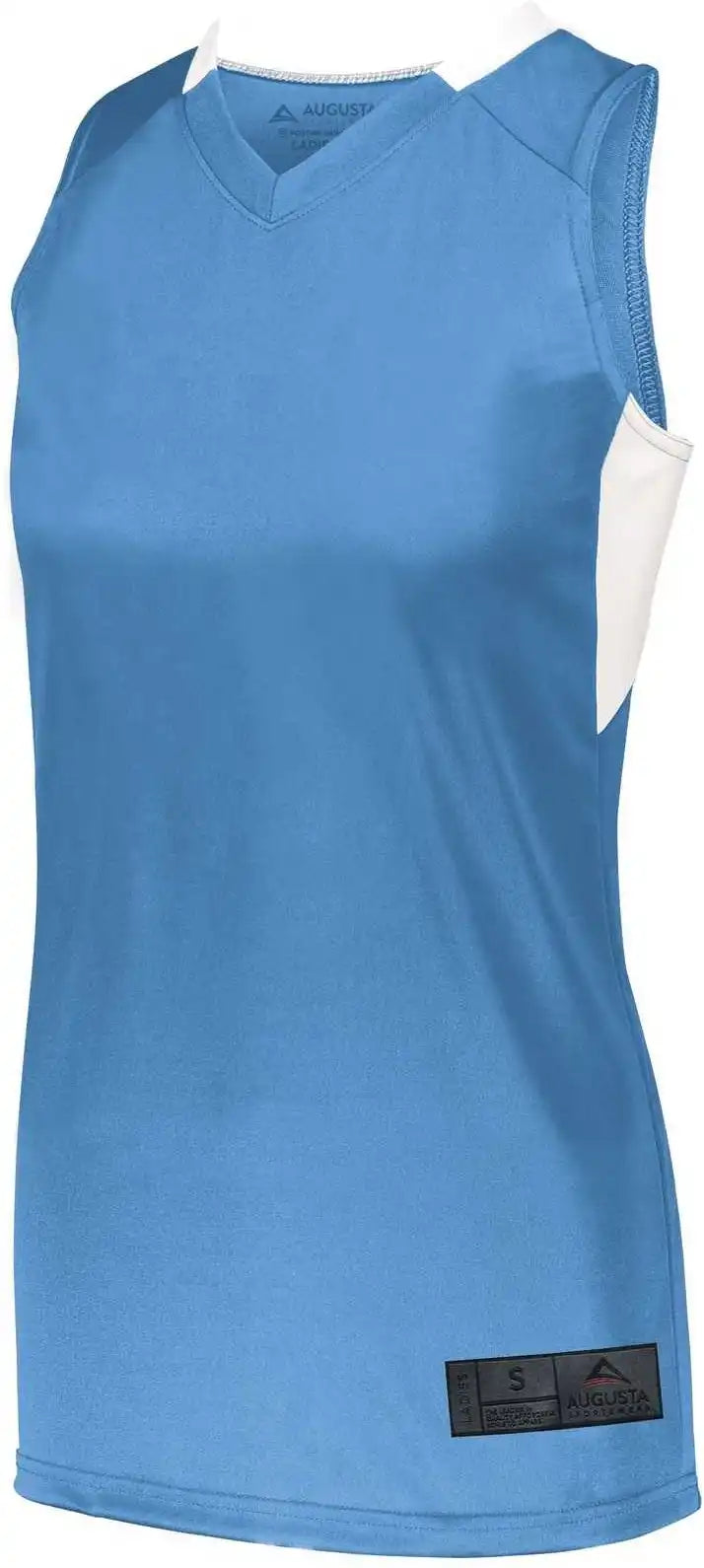 Augusta 1732 Ladies Step-back Basketball Jersey - Columbia Blue White