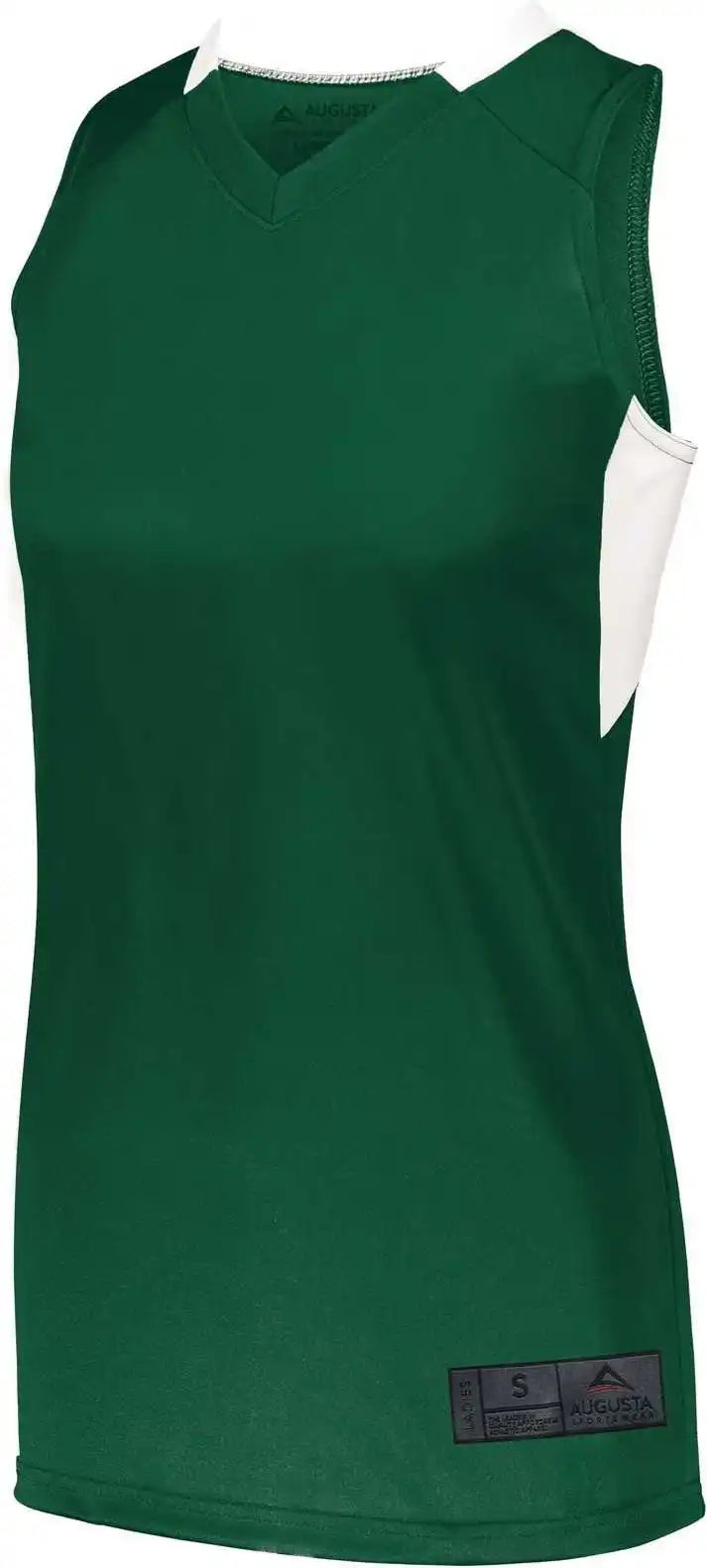 Augusta 1732 Ladies Step Back Basketball Jersey Dark Green White