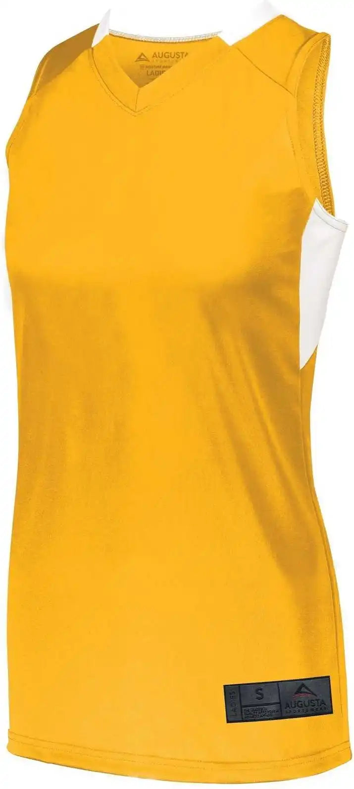 Augusta 1732 Ladies Step-back Basketball Jersey - Gold White