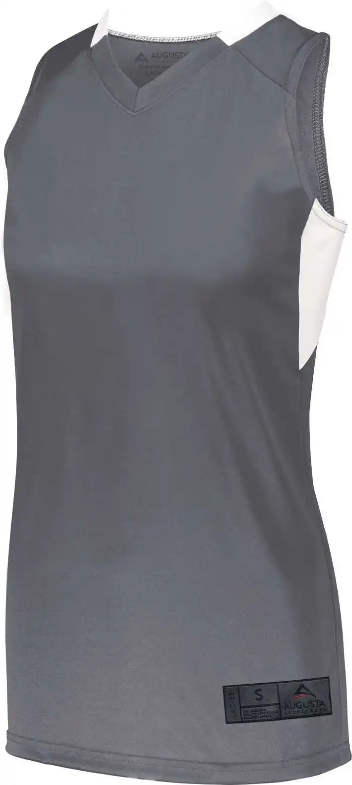 Augusta 1732 Ladies Step-back Basketball Jersey - Graphite White