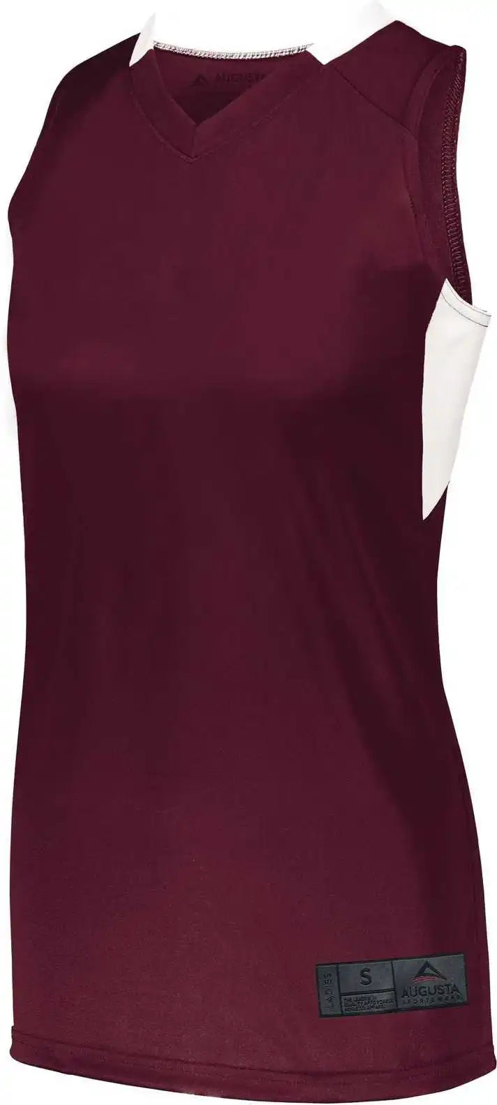 Augusta 1732 Ladies Step-back Basketball Jersey - Maroon White