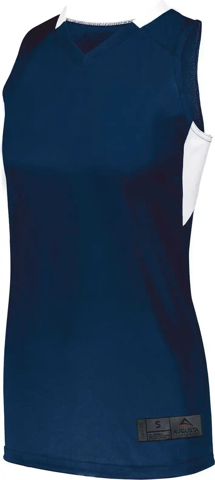 Augusta 1732 Ladies Step-back Basketball Jersey - Navy White