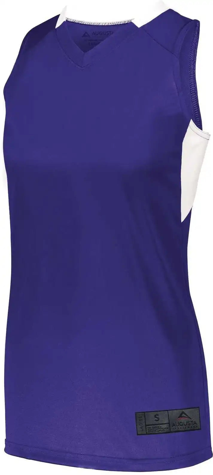 Augusta 1732 Ladies Step-back Basketball Jersey - Purple White