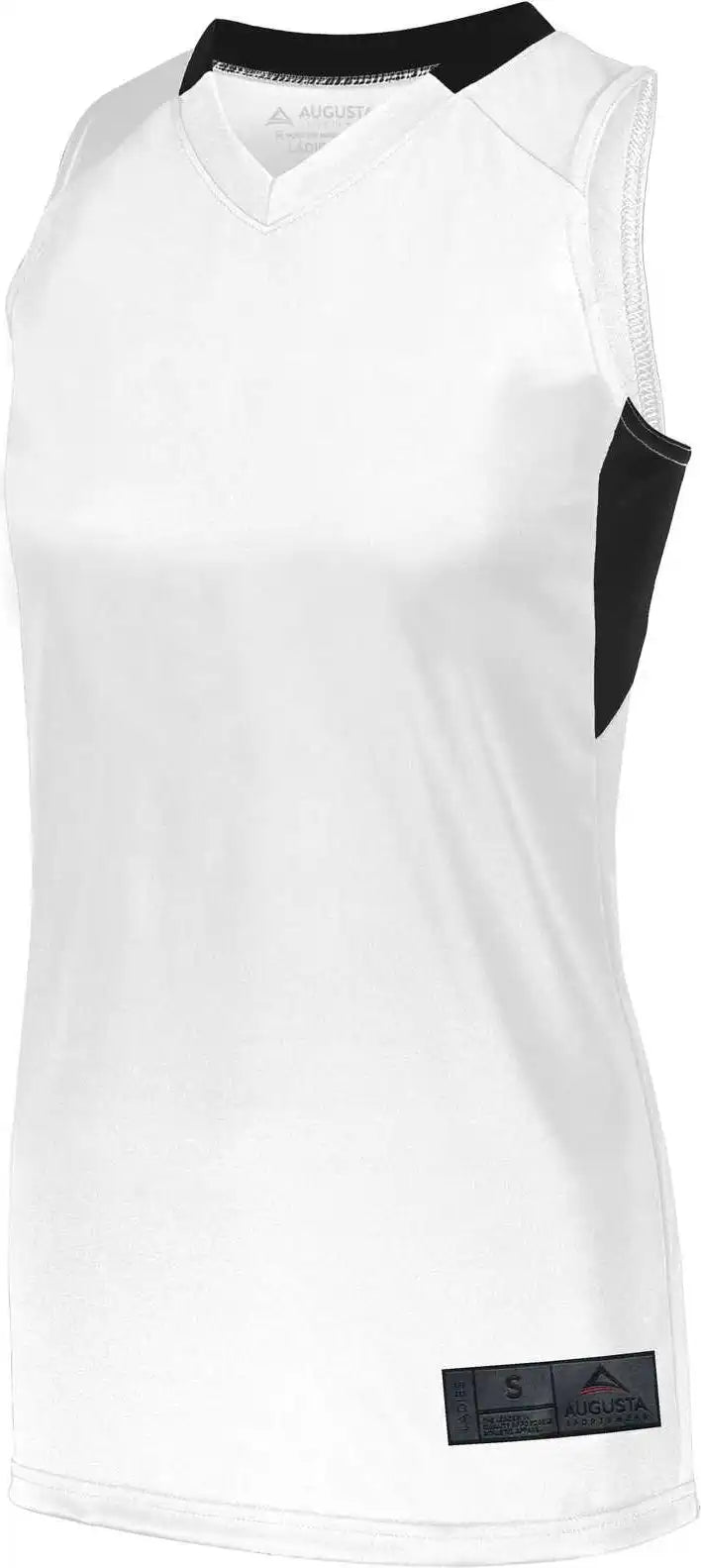 Augusta 1732 Ladies Step-back Basketball Jersey - White Black
