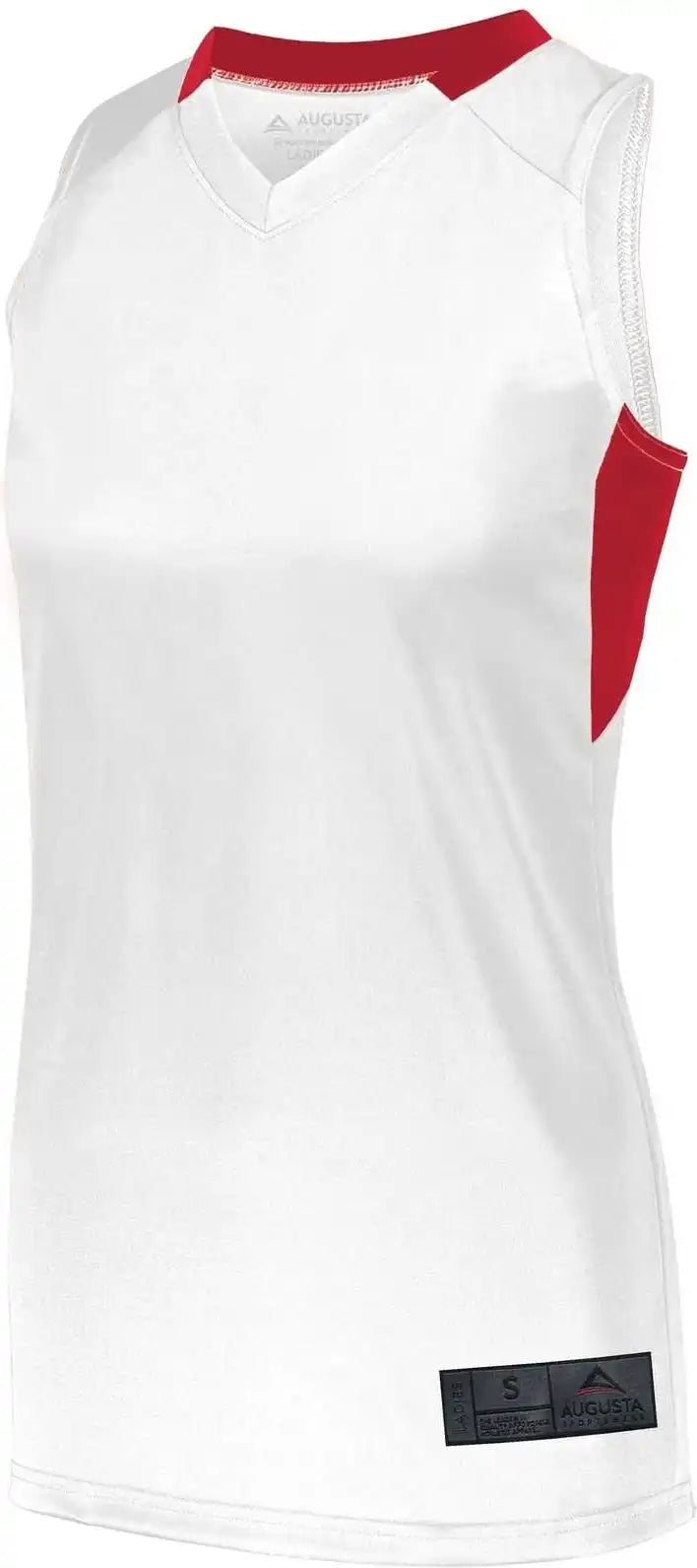 Augusta 1732 Ladies Step-back Basketball Jersey - White Red