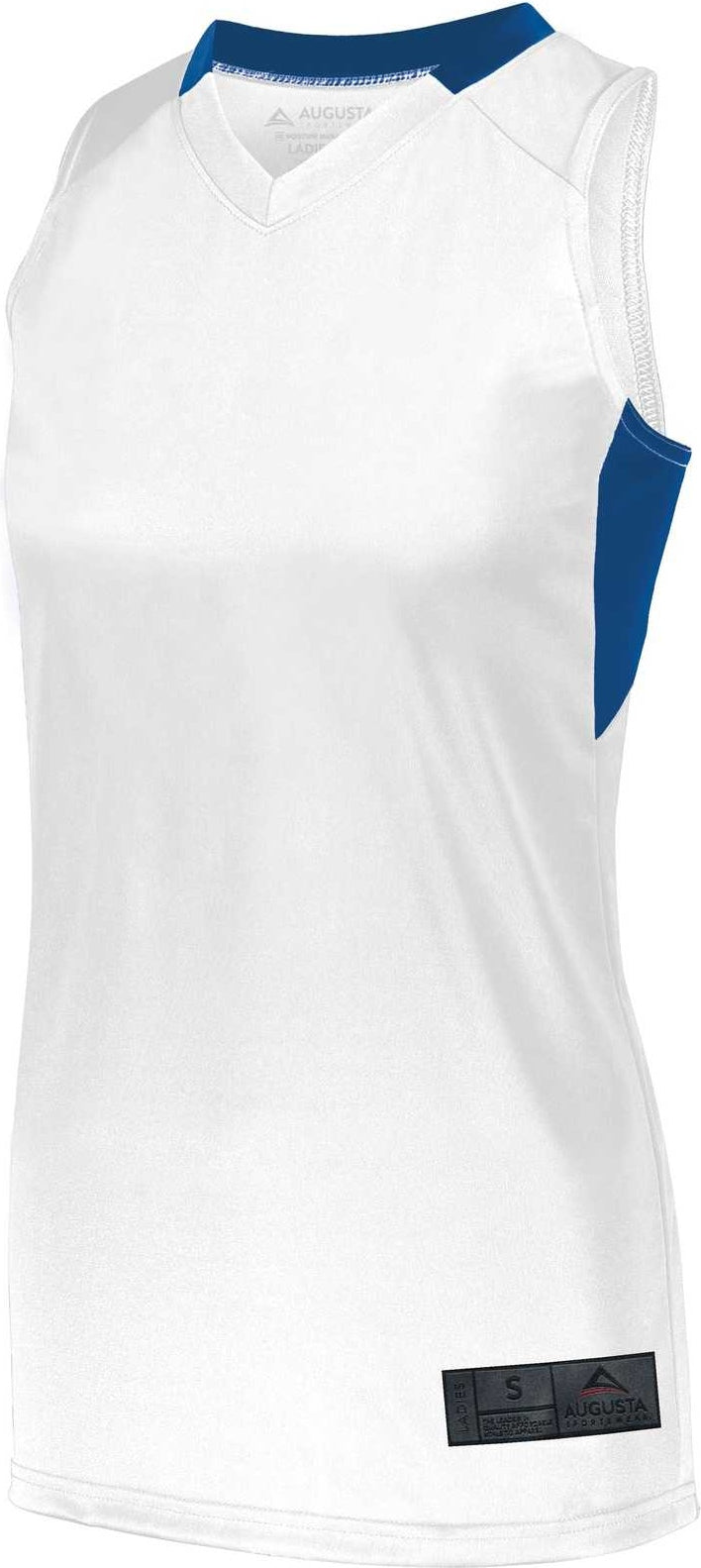 Augusta 1732 Ladies Step-back Basketball Jersey - White Royal