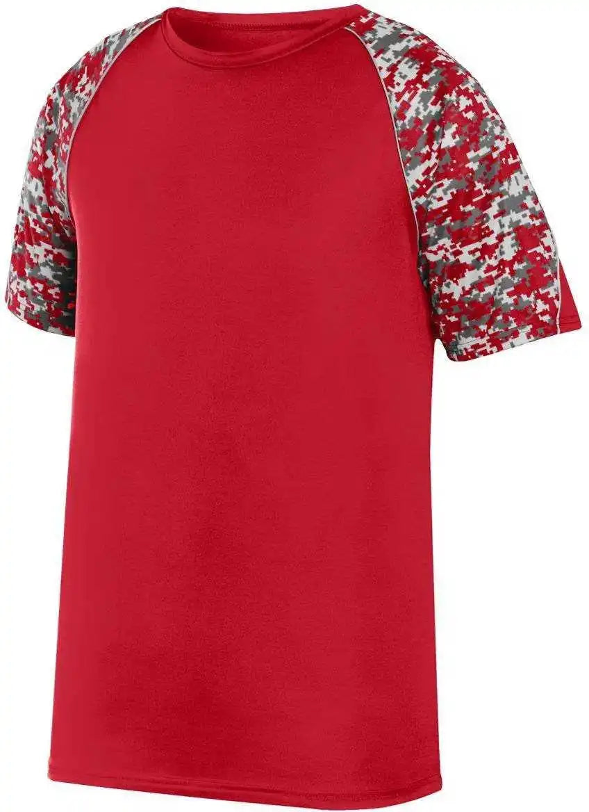 Augusta 1782 Color Block Digi Camo Jersey - Red